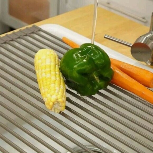 Curtis Stone Roll Up Drying Rack Trivet Gray NEW - Picture 2 of 4